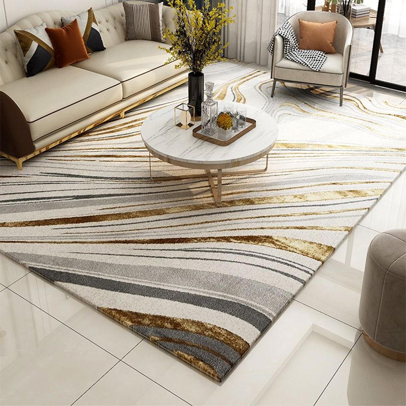 Multi Colored Calming Rug Polypropylene Abstract Pattern Indoor Rug Easy Care Stain-Resistant Carpet for Living Room