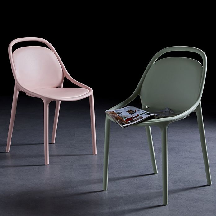 Contemporary Style Stackable Dining Chair Plastic Open Back Side Chair