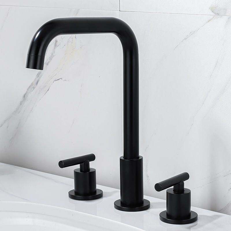 Contemporary Widespread Sink Faucet Plain High Arc Wide Spread Bathroom Faucet