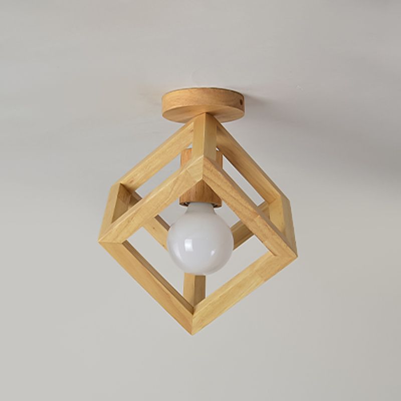 Accesorio de techo interior de madera de montaje empotrado geométrico creativo moderno en color de registro