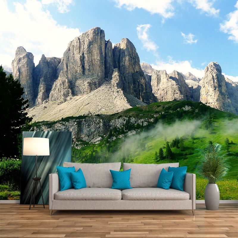 Soft Color Mountain Mural Decal Wallpaper Customized Wall Covering for Sitting Room