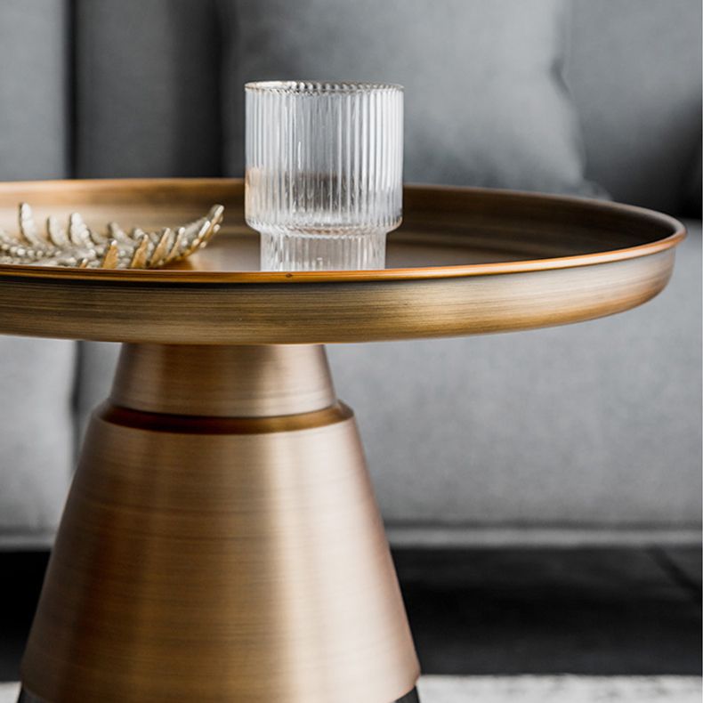 Contemporary Style Round Side End Table Glass Pedestal Leg Side Table