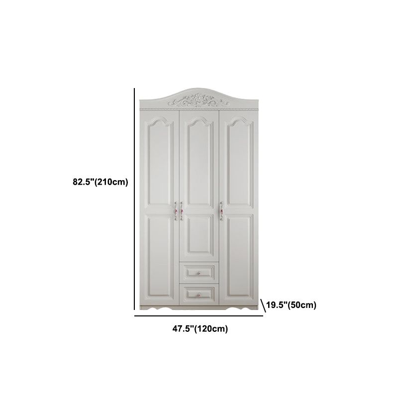 White French Country Wardrobe Armoire Engineered Wood Wardrobe