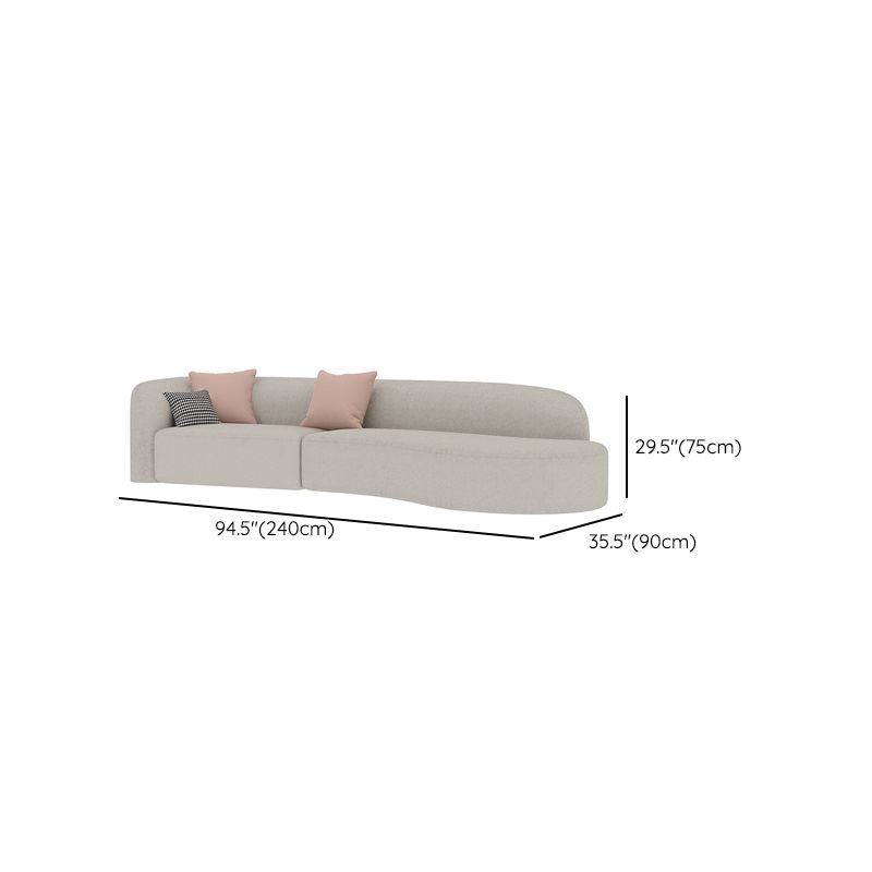Contemporary Fabric/Faux Leather Tight Back Sofa Tuxedo Arm Curved Seating