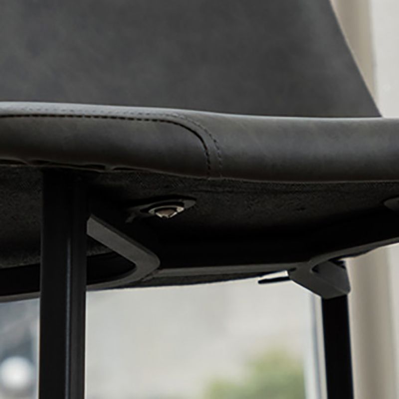 Contemporary Design Leather Counter Stool Low Back Armless Stools with Metal Base