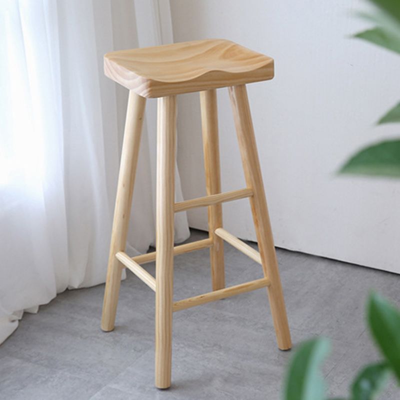 Industrial Counter High Stool Solid Wood Backless Counter-height Stool