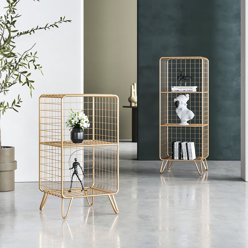 Glam Metal Bookshelf Standard Shelf Bookshelf for Home Office