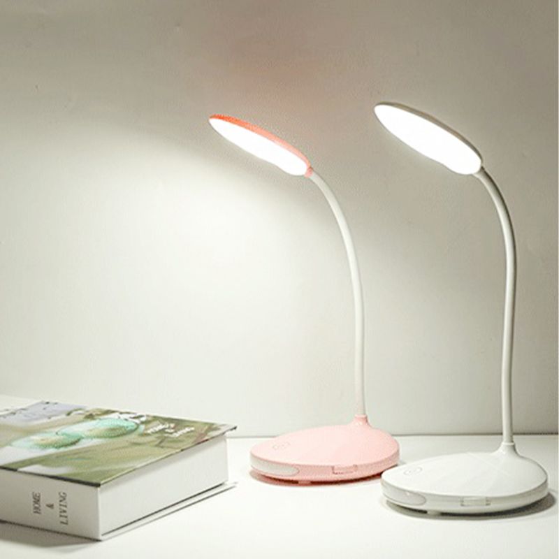 Pink/White LED Folding Desk Lamp Modern Style USB Charging Standing Table Light for Reading