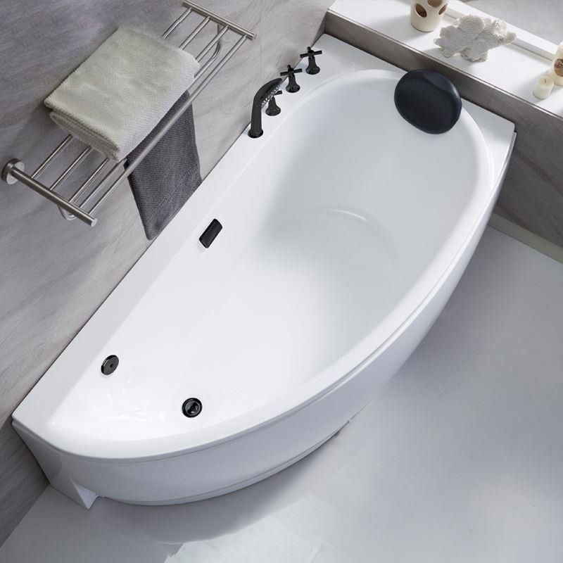 Modern Acrylic Bath Corner Soaking Back to Wall White Modern Bathtub