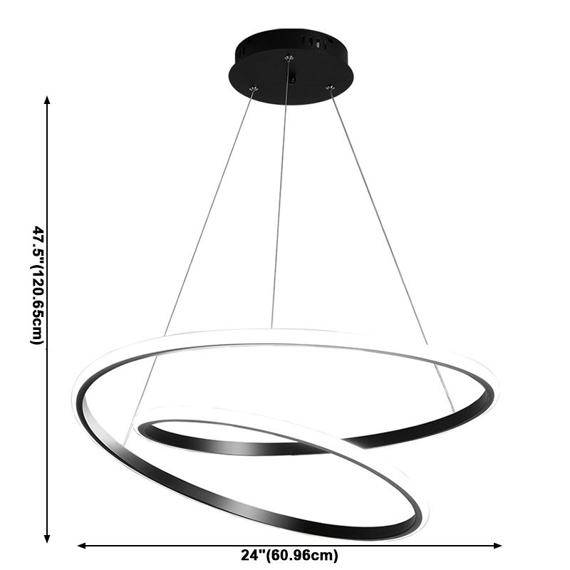 Modern Style 1-Light Suspended Lighting Fixture Acrylic Twist Pendant Chandelier