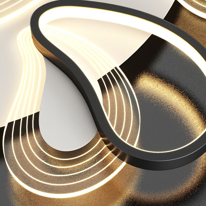 Metal Flower Shape Flush Ceiling Light Modern Style Multi Lights Flush Mount Lighting