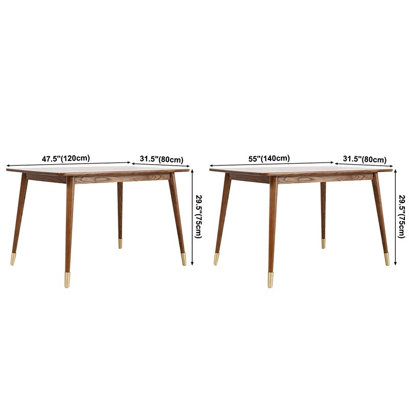 Mesa de comedor rectangular contemporánea Mesa de madera sólida de sándalo rojo con 4 patas