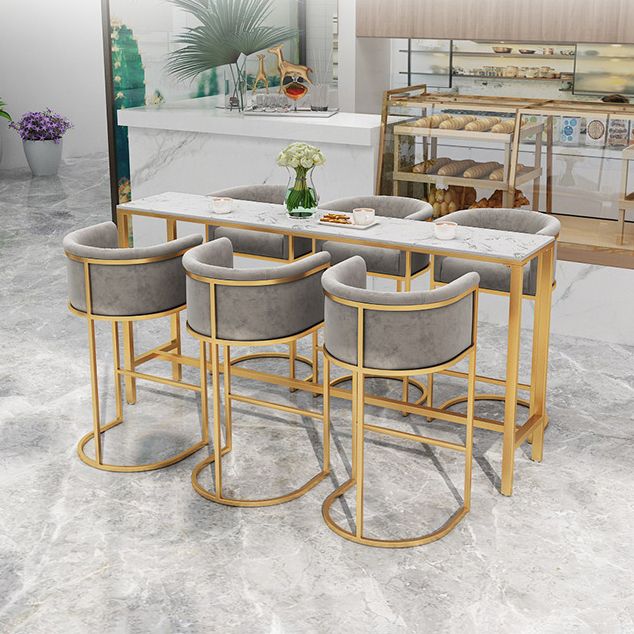 Matte Finish Footrest Armed Stool Low Back Glam Home Velvet Stool