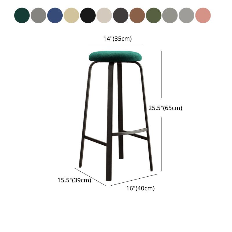 Modern Stackable Footrest Barstool Matte Finish Upholstered Home Stool