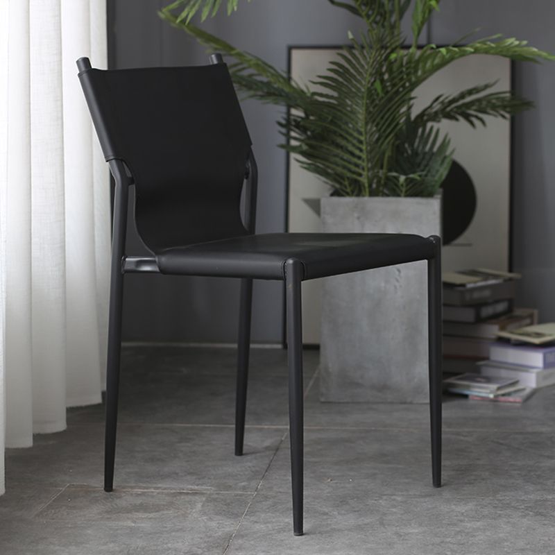 Modern Simple Side Chair Colorful Faux Leather Side Dining Chair for Living Room