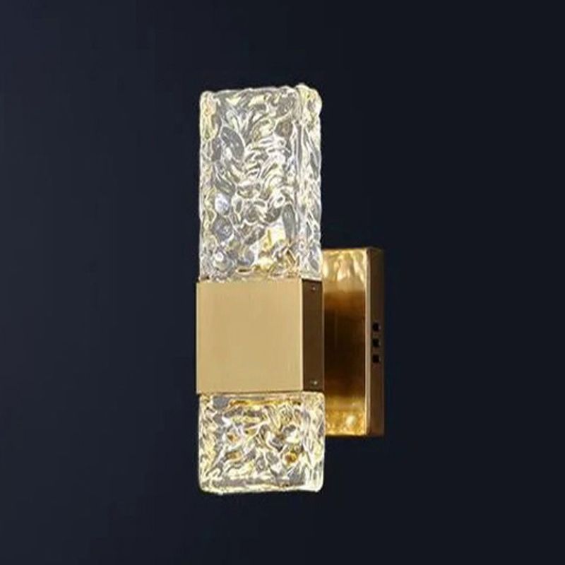Square Shape Meatl Vanity Sconce Light Modern Style 2-Lights Vanity Mirror Lights in Gold