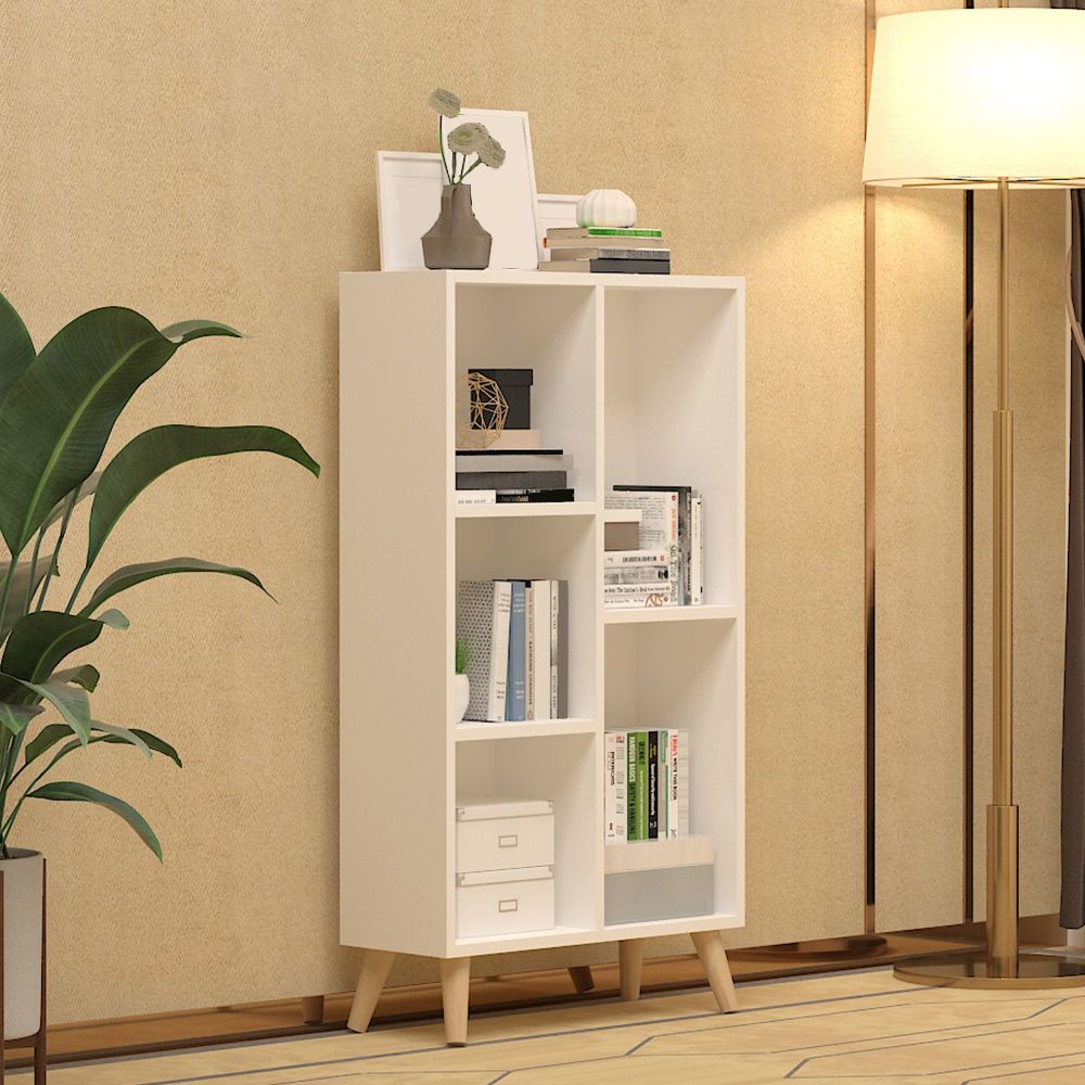 Engineered Wood Shelf Bookcase Closed Back Bookshelf for Study Room