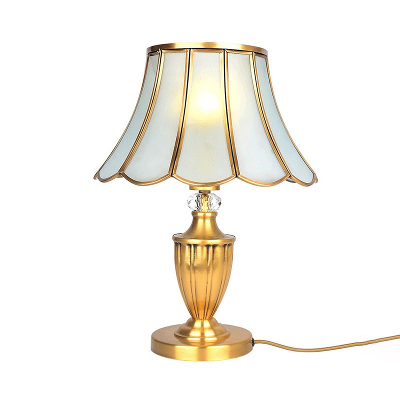 Lámpara de noche de tono de campana de latón vidrio biselado vintage 1 bombilla de la sala de estar iluminación