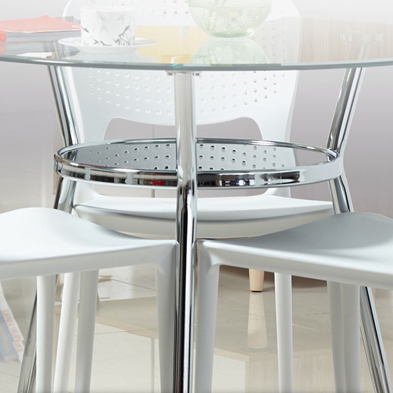 Mesa de comedor con tapa de cristal Mesa de comedor redonda moderna con 3 patas