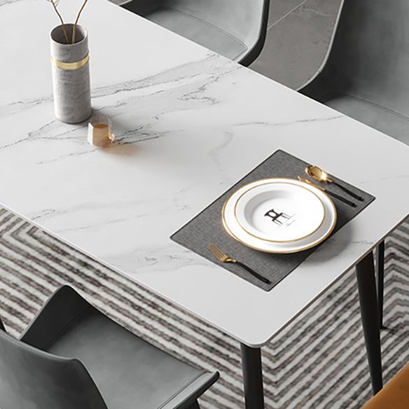 Fixed Sintered Stone Top Kitchen Table Set with 4 Legs Base Dining Table Sets for Home