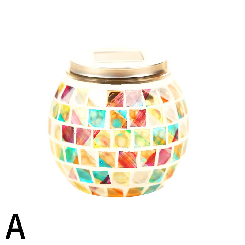 Mosaico de mesa de globo de mosaico Tombra de vidrio manchado de vidrio de iluminación solar decorativa para la cama