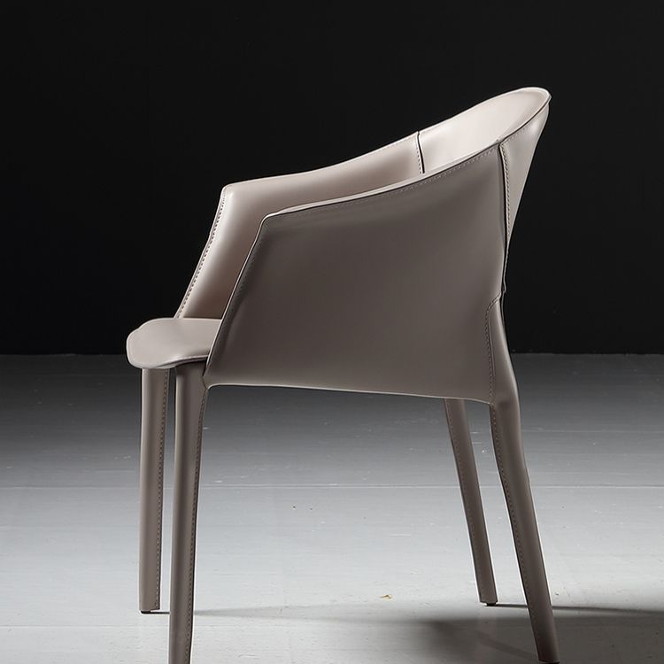 Modern Dining Room Dining Chair Faux Leather Arm Parsons Chair