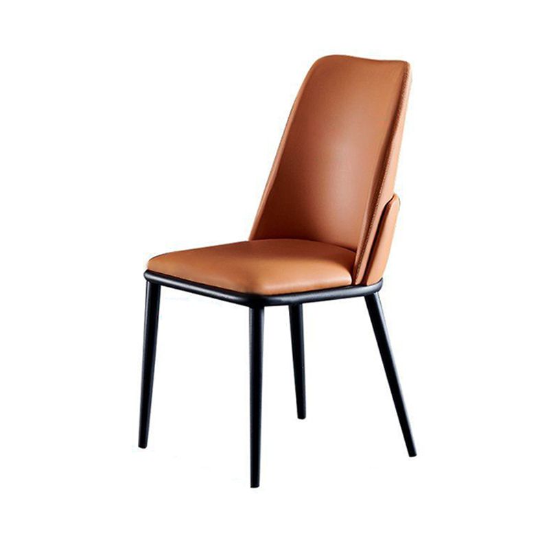 Metal Contemporary Indoor-Outdoor Side Chair Solid Back Dining Chair