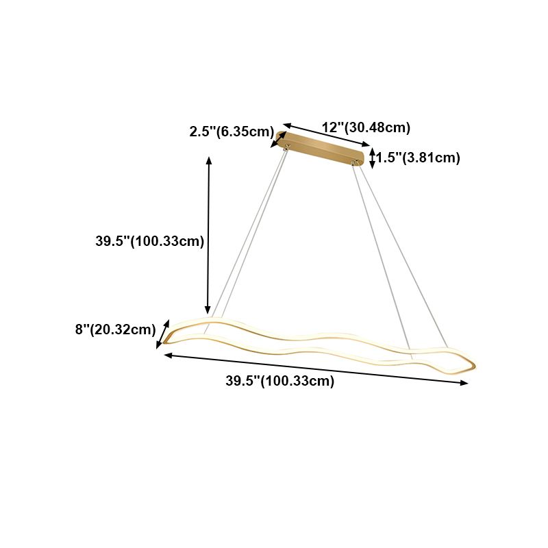 Metal Geometry Shade Island Pendant Modern Style 1 Light Island Lighting for Living Room