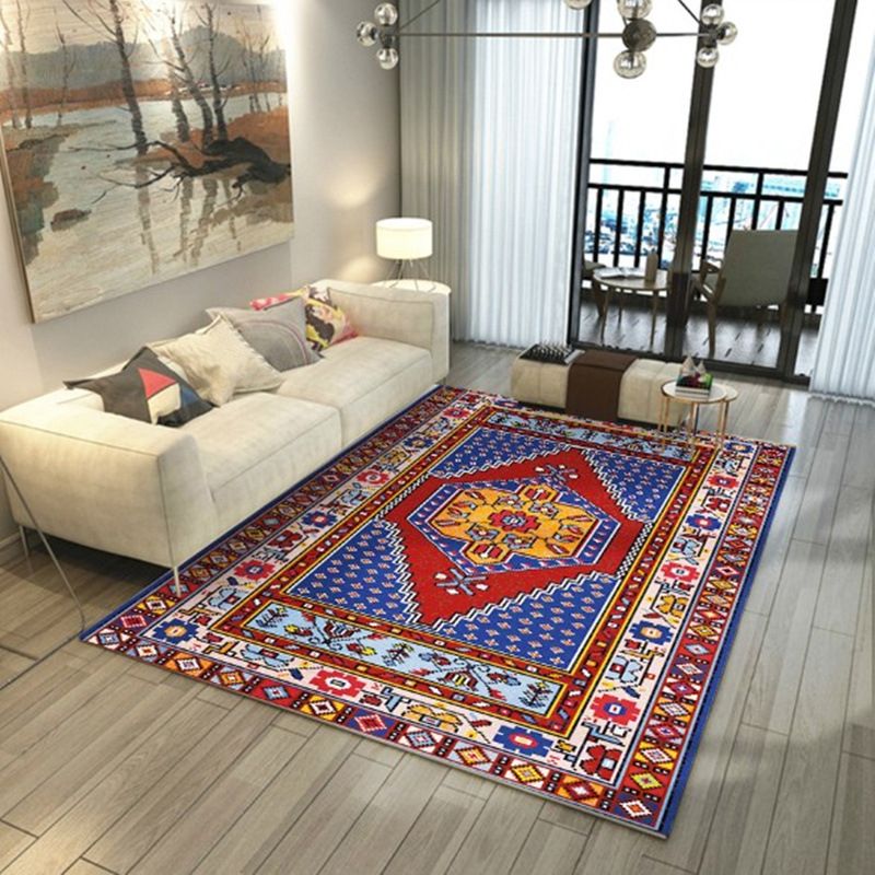 Rose rojo alfombra marroquí de poliéster alfombra gráfica resistente a la alfombra para salón para el salón
