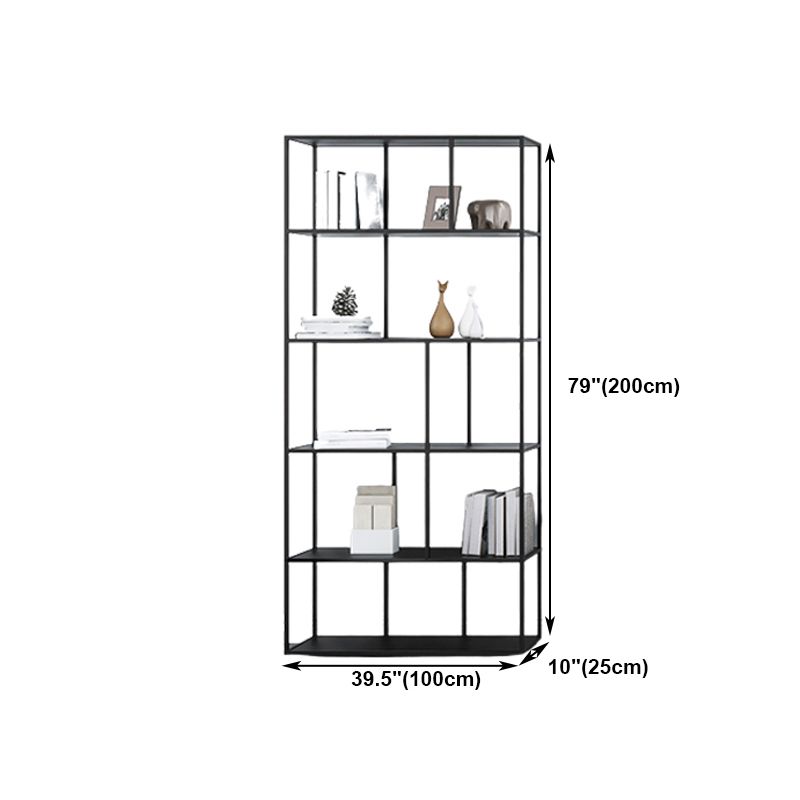 Office Etagere Bookshelf Modern Bookcase with Rectangle Shelves