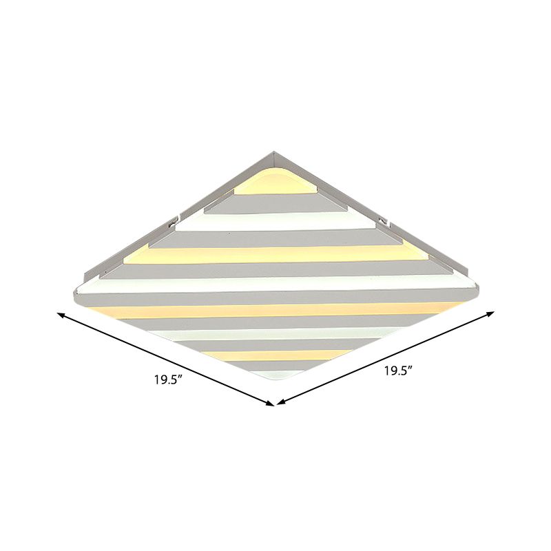 Plafonnier encastré blanc Simple avec motif à rayures, plafonnier LED en acrylique pour salle à manger