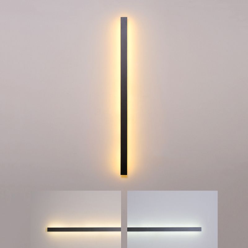 Metal Linear Sconce Light Fixture Modern Style LED Black Wall Mount Light Fixture