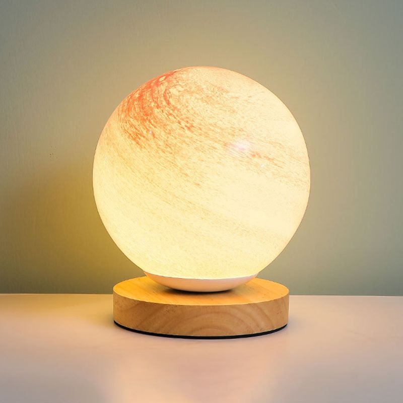Moderne stijl tafellamp 1-licht LED-bureaulamp met glazen schaduw voor woonkamer
