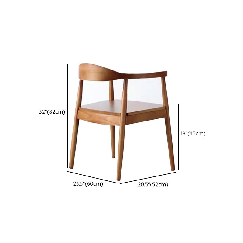 Contemporary Style Arm Chair Wood Open Back Dining Chairs for Kitchen