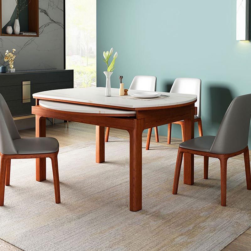 Stone Top Dining Table Contemporary Round Dining Table with 4 Legs