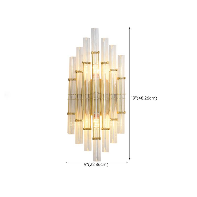 Modern Style Diamond Shape Wall Sconce Crystal 2 Light Sconces for Bedroom