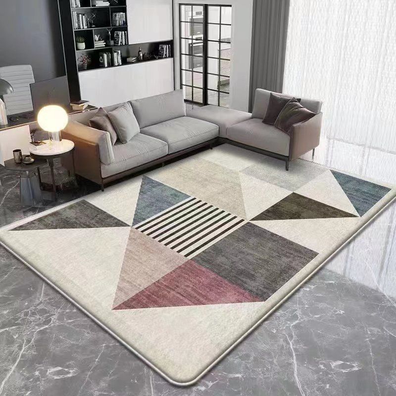 Light Brown Simple Rug Polyester Pattern Area Rug Washable Rug for Home Decor