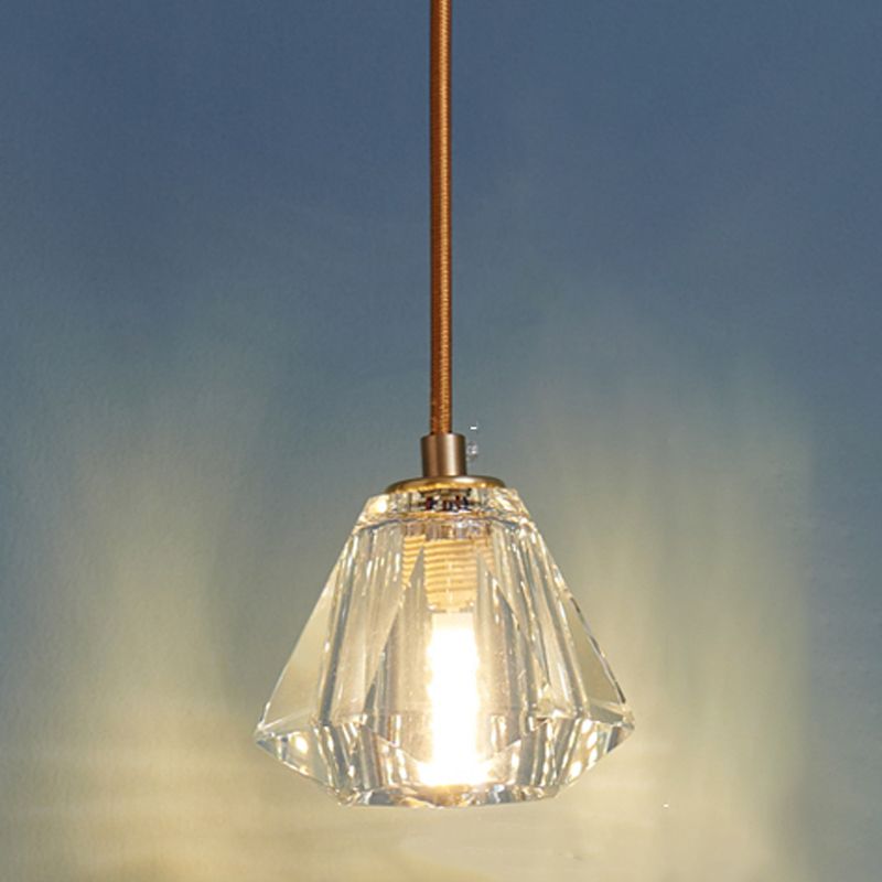 Crystal Hanging Lights Modern Style 1 Head Hanging Mount Fixture for Bedroom