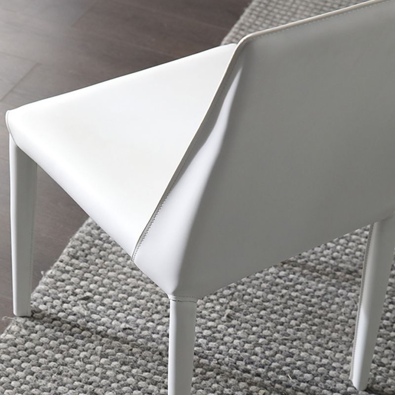 Parsons Armless Dining Chairs Indoor Dining Room Faux Leather Side Chair