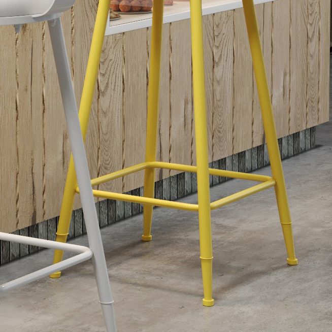 Contemporary PU Leather Bar-stool Round Seat Counter Bar Stool with Metal Legs