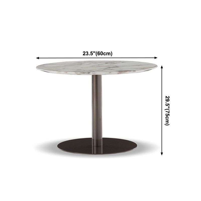 Metal Traditional Luxury Round Dining Table Marble Indoor Table Top with Pedestal Base