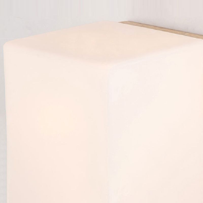 Contemporary Wall Light Fixture Wooden Wall Light Sconce with Glass Shade for Bedroom