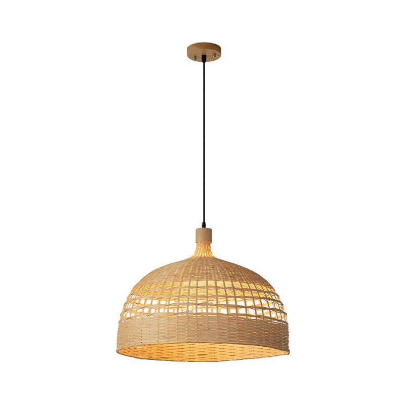 Schüsselform hängen hängende Beleuchtung moderner Stil Bambus 1 Licht Anhängerlampe für Teehaus