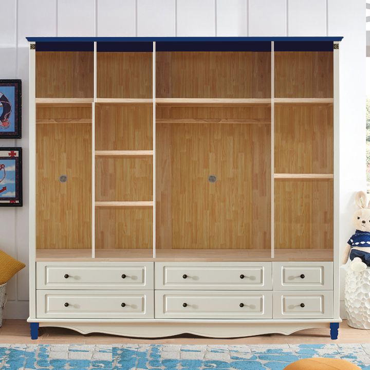 Coastal Engineered Wood Armoire for Bedroom Matte Finish Cabinet with Hinged Door