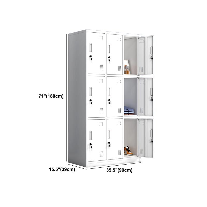 White Metal Wardrobe Armoire Contemporary Hinged Wardrobe Cabinet