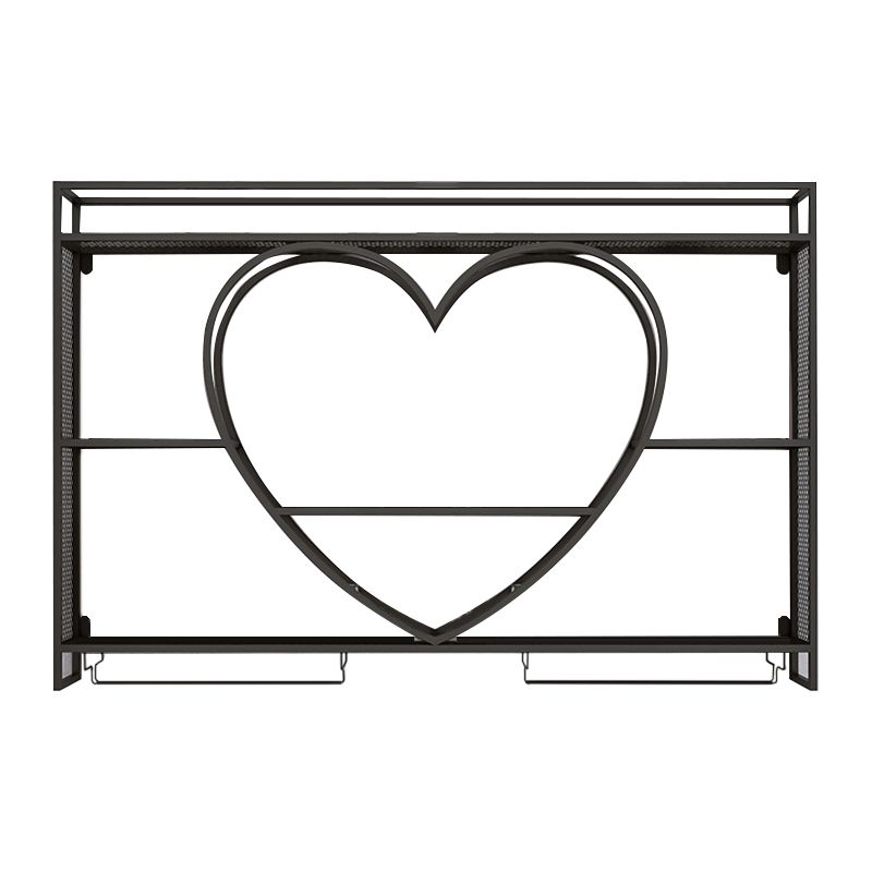 Modern Wall Mounted Wine Rack Metal Wine Bottle & Glass Rack without Light