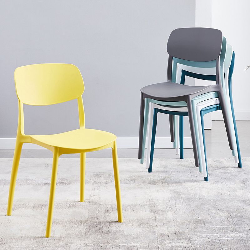 Plastic Contemporary Armless Chair Open Back Indoor-Outdoor Chair