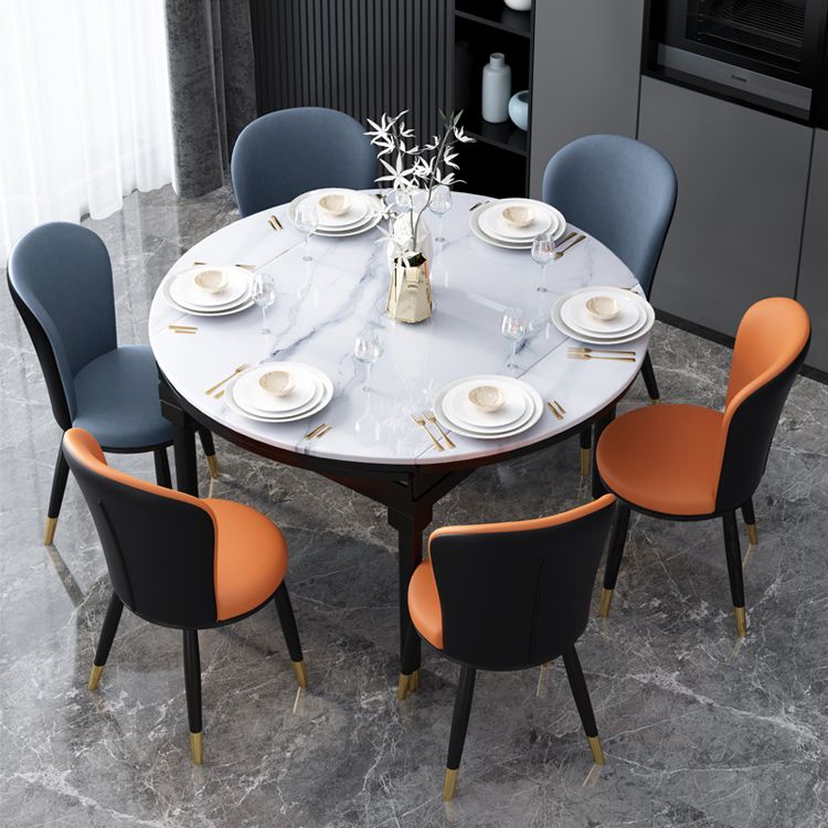 Chaise d'appoint scandinave en métal, chaise de salle à manger rembourrée à oreilles