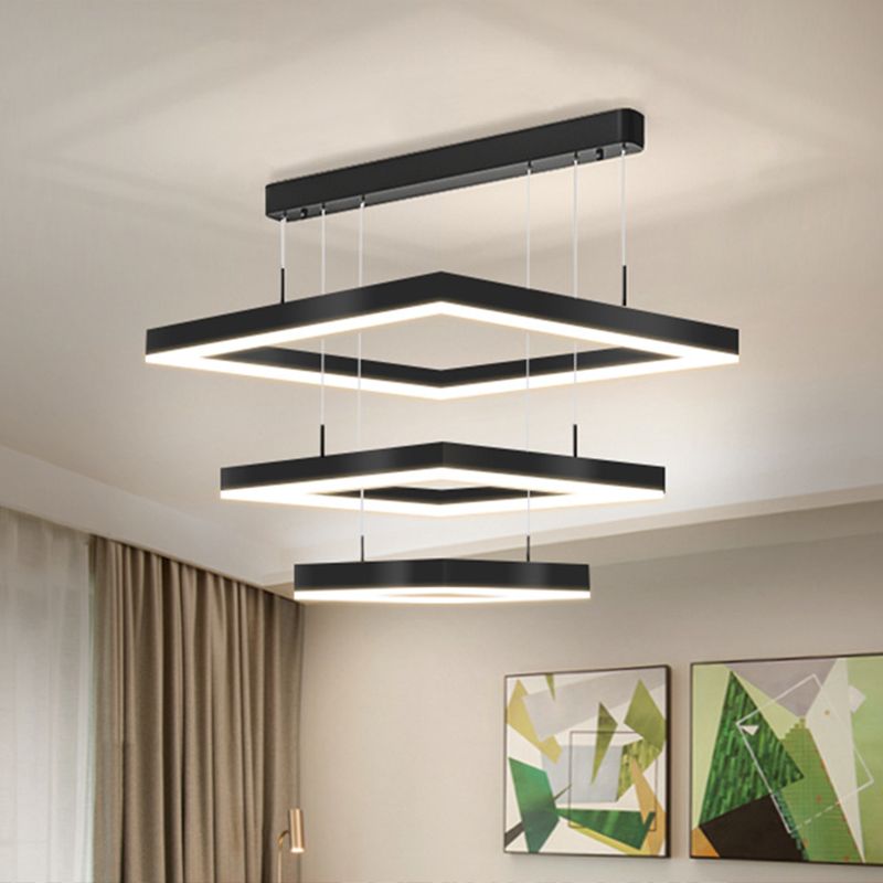 Modern vierkante kroonluchter verlichtingsarmaturen metaal kroonluchter licht