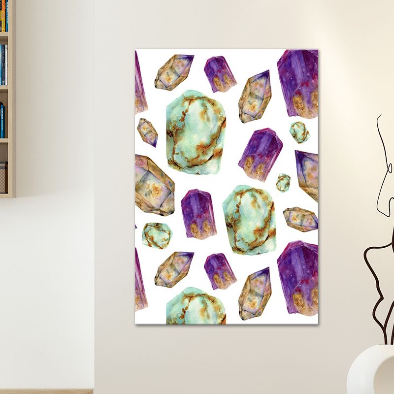 Agate Canvas Wall Art for Home Geometric Painting in Multi-Color, Texture-Surface